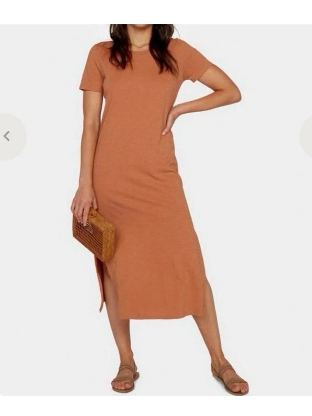 Mate the label xs organic cotton slub midi dress